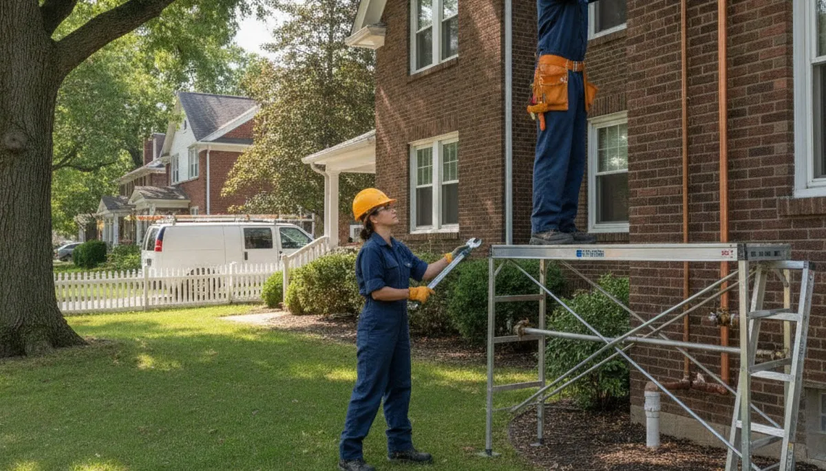 Professional plumber repairing a leak in Peoria, IL for plumbing repair service