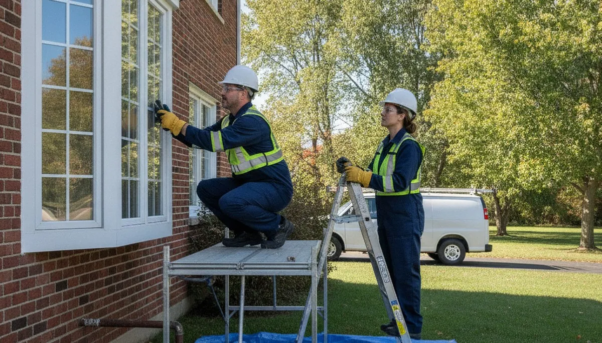 Peoria, IL plumber repairing residential plumbing for a local plumbing service job