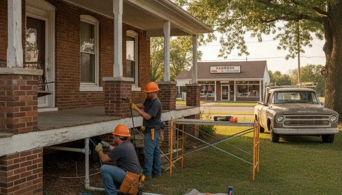 Plumber repairing sink plumbing in Peoria, IL for residential repair service