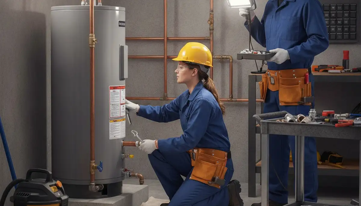 On Call Plumbers repairing a pipe in Peoria, IL for residential plumbing service