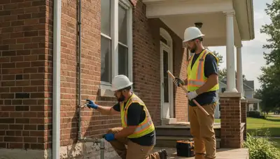 Professional plumber repairing plumbing in Peoria, IL for local residential service call