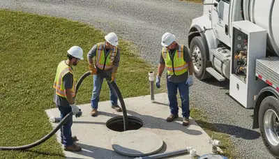 Septic pumping service truck for Peoria, IL homes by On Call Plumbers