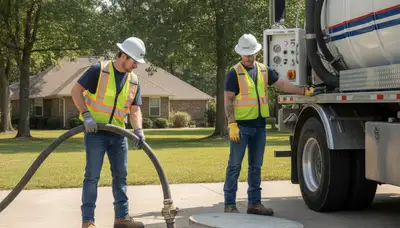 Septic pumping service truck for Peoria, IL homes by On Call Plumbers