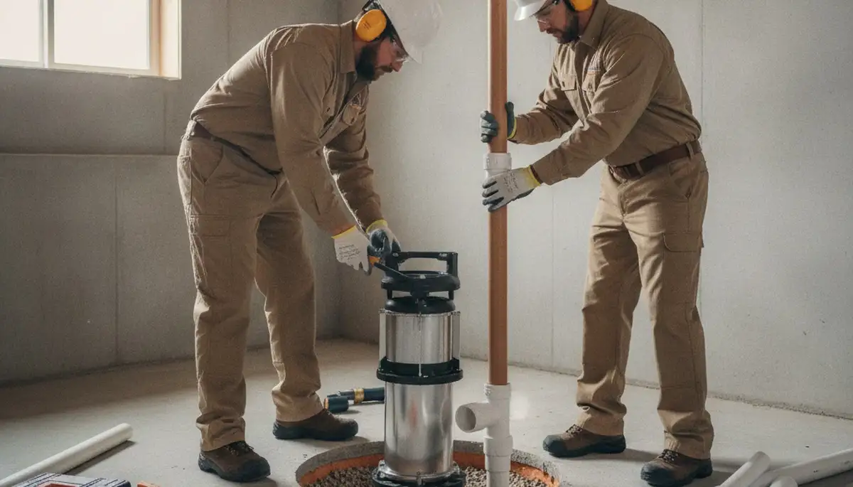 Sump pump installation for Peoria, IL home by On Call Plumbers to prevent basement flooding