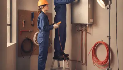 Tankless water heater installation by plumber in Peoria, IL for reliable on-demand hot water