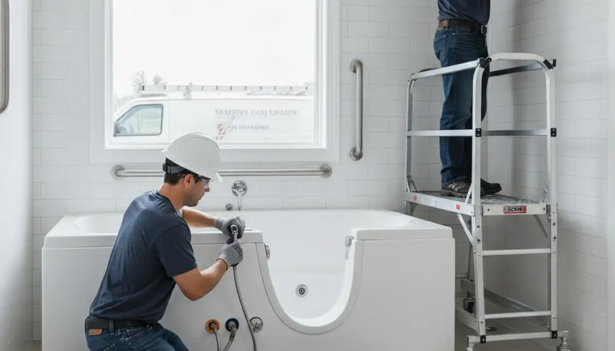 Walk-in tub installation by On Call Plumbers for Peoria, IL homes